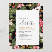 Invitation Fête de mariage tropical moderne pour anniversaire (Devant / Derrière)