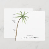 Invitation Fête de Mariage Tropical Palm Square (Devant / Derrière)