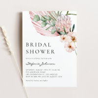 Fête de mariage tropicale à l'aquarelle rose Proté