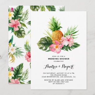 Invitation Fête de Mariage Tropicale Aquarelle Ananas
