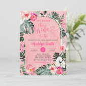 Invitation Fête de mariage tropicale florale à l'hibiscus Lua (Debout devant)