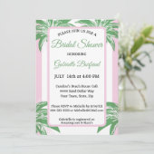 Invitation Fête de mariage tropicale Rose & Vert (Debout devant)
