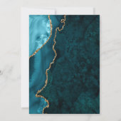 Invitation Fête de mariage turquoise et agate dorée (Dos)