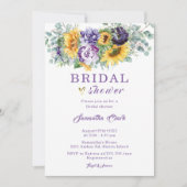 Invitation Fête de mariage violet et jaune  (Devant)