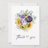 Invitation Fête de mariage violet et jaune  (Dos)