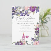 Invitation Fête de mariage violette et prune en dégustation d (Debout devant)