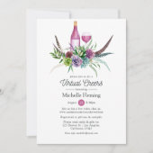 Invitation Fête de mariage virtuelle avec vin de succulente m (Devant)