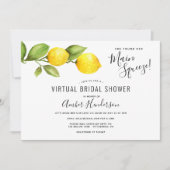 Invitation Fête de mariage virtuelle Main Squeeze Lemons (Devant)