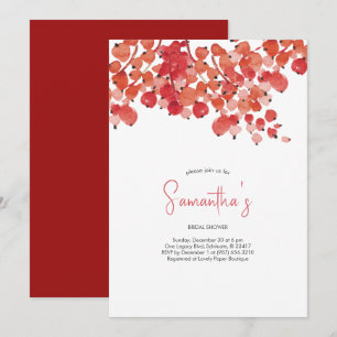 Invitation Fête de Mariage Watercolor Baies Fête de Noël