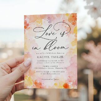 Invitation Fête de mariage Watercolor Floral Love in Bloom