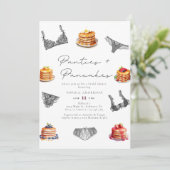 Invitation Fête de mariage Watercolor Panties & Pancakes (Debout devant)