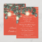 Invitation Fête de Mariée Anniversaire Corail Or Rustique Men (Devant / Derrière)