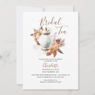 Invitation Fête de Mariée avec de l'Herbe de la Pampa