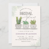 Invitation Fête de Mariée avec une végétation succulente (Devant)