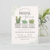 Invitation Fête de Mariée avec une végétation succulente (Debout devant)