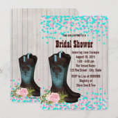 Invitation Fête de Mariée Bois de Grange Campagnard (Devant / Derrière)