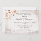 Invitation Fête de Mariée de Cottage Bois Rustique et Roses R (Devant)