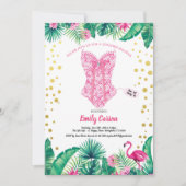 Invitation Fête de mariée de flamingo (Devant)