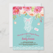 Invitation Fête de mariée en dentelle turquoise (Devant)