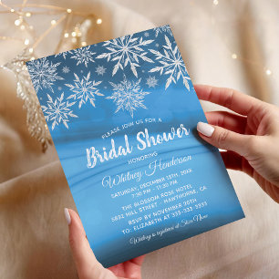Invitation Fête de Mariée Flocon de Neige Winter Wonderland