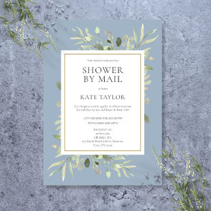 Invitation Fête de Mariée par Courrier Feuillage Vert