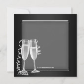 Invitation Fête de Mascarade Argent Champagne Noir (Dos)