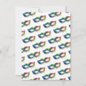 Invitation Fête de Mascarade au Carnaval de Mardi Gras sous u (Dos)