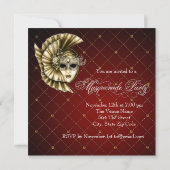 Invitation Fête de Mascarade Or Noir de Bourgogne (Dos)
