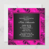Invitation Fête de Mascarade Rose Chaud (Dos)