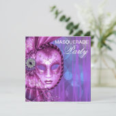 Invitation Fête de Mascarade Violette (Debout devant)