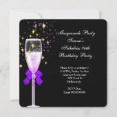 Invitation Fête de Mascarade Violette Dorée et Noire Fabuleus (Dos)