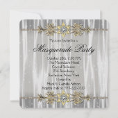 Invitation Fête de masque en Or Noir et Blanc (Dos)