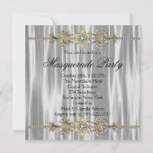Invitation Fête de masque en Or Noir et Blanc (Dos)