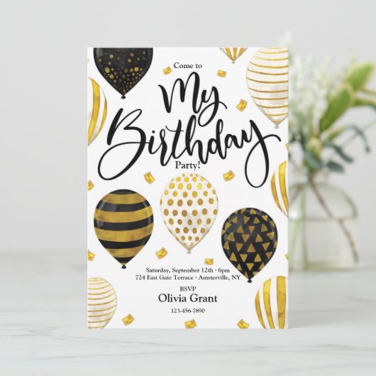 Invitation Fête de mon anniversaire (Debout devant)