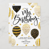 Invitation Fête de mon anniversaire (Devant / Derrière)