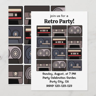 Invitation Fête de musique rétro sur cassette