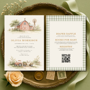 Invitation Fête de Naissance Animaux de la Ferme de la Barnya