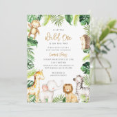 Invitation Fête de naissance Animaux Safari (Debout devant)