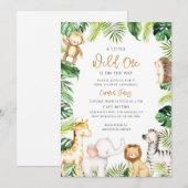 Invitation Fête de naissance Animaux Safari (Devant / Derrière)