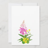 Invitation Fête de Naissance avec Écriture de Fleur Sauvage R (Dos)