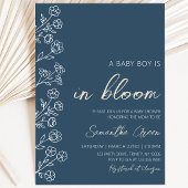 Invitation Fête de naissance Baby Boy in Bloom