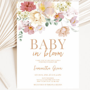 Invitation Fête de Naissance Baby in Bloom