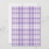 Invitation Fête de Naissance Ballons Gingham Violet Petit Fou (Dos)