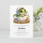 Invitation Fête de Naissance Bébé Alligator Mignon Kawaii à l (Debout devant)