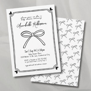 Invitation Fête de Naissance Bébé Arc Dessiné à la Main Fanta
