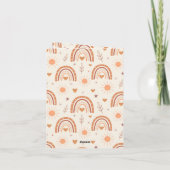 Invitation Fête de naissance bébé arc-en-ciel boho Terracotta (Dos)