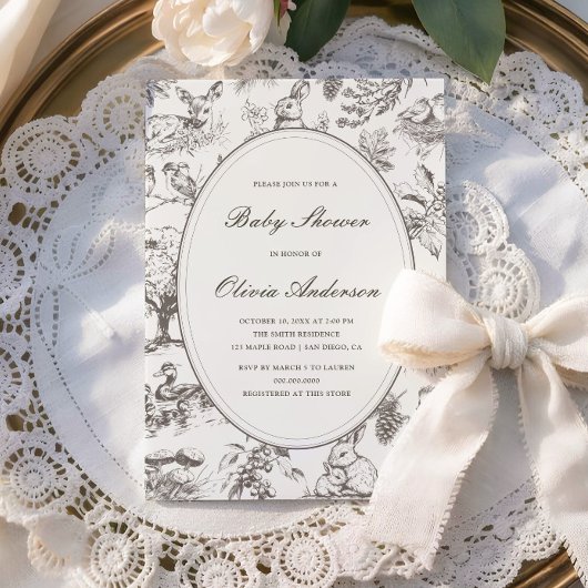 Invitation Fête de naissance bébé avec impression générale de