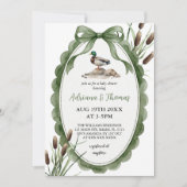 Invitation Fête de naissance bébé canard colvert vert (Devant)