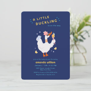 Invitation Fête de Naissance Bébé Canard Mignon Bain Canard e