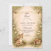 Invitation Fête de naissance Bébé Cerf de conte de fées (Devant)